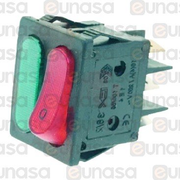 Interruptor Rojo Bipolar 16A 250V