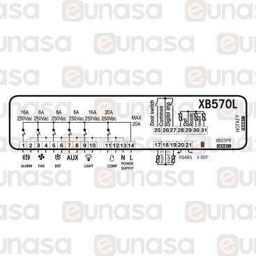 Digital Thermostat 230V  XB570L 5N1C1