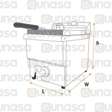 Electric Fryer 8L 3250W 230V With Drain Tap