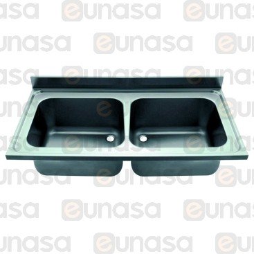 St Steel Central Double Sink 1200x600mm