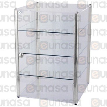 4 Floors Silver Display Cabinet 365x365x520mm