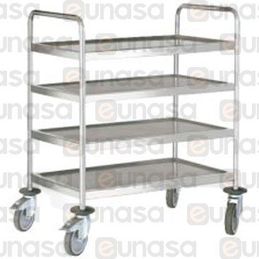 4 Shelves St Steel Cart 880x580x1300mm