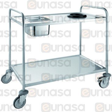 St Steel Clearing Cart (GN GROOVE+WASTE HOLE)