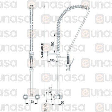 Wall Mount HOT/COLD Water PRE-RINSE Unit