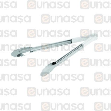 St Steel Buffet Tongs With White Lever 300mm