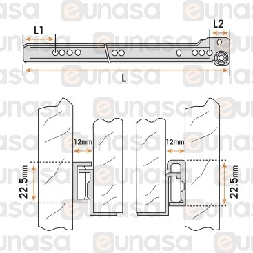 Guide Gioco Cassetto IA-40 L = 400mm