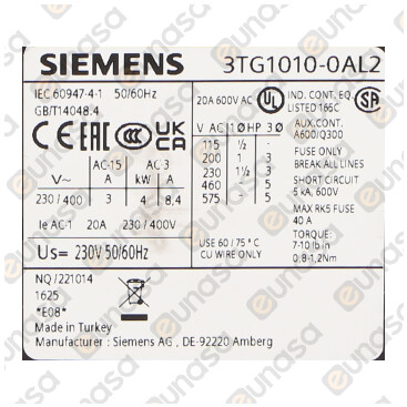 Contactor Siemens Mini 3TG1010-0AL2