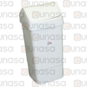Papelera Tapa Basculante Blanca Plástico 50L