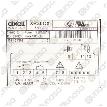 2 Relays Digital Thermostat 230V XR30CX-5N0CO