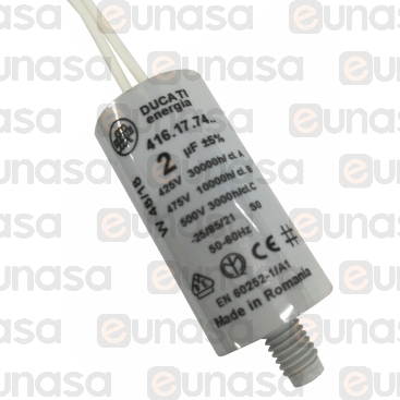 Capacitor 450V 50/60Hz 2µF Con Cable 150mm