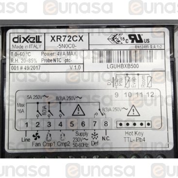 Termostato Digitale XR72CX-5N0C0 230V
