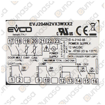 4 Relays Digital Thermostat EVJ-204N2VX3WXX2