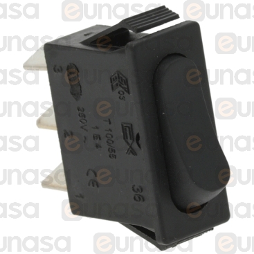 Interruptor Unipolar Negro 16A 230V