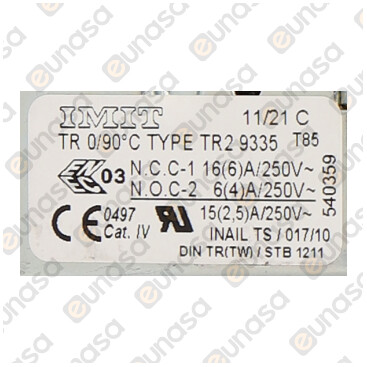 Analogic Thermostat 230V 0/90ºC 16A TYPE:TR2