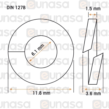 Arandela De Presion M6 DIN-127 Inox