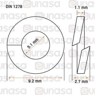Arandela De Presión M5 DIN-127 Inox