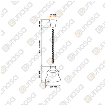 Buffet Heat Lamp 275W 230V 50/60Hz Copper