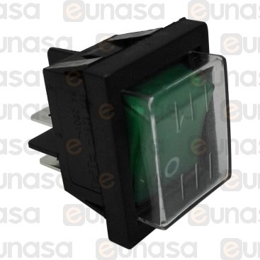 Green Switch With Cover 30x22mm 16A 230V