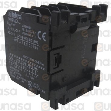 Contactor 12VDC 20A 3NO/1NO AC3 400V 5.5kW