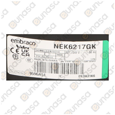 Compresseur NEK6217GK R-404A 3/4HP 230V