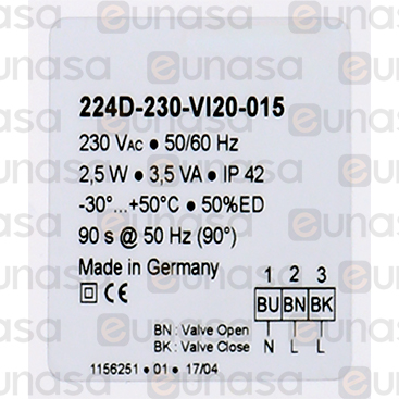 2-WAY Drain Solenoid Valve 230V 50/60Hz 3/4"F