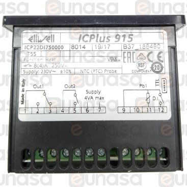 2RELAYS Digital Thermostat Icplus 915 NTC/PTC