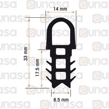 Burlete Puerta Horno 625x485mm OD6.10