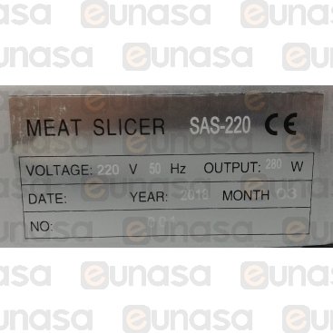 Meat Slicer Ø220mm 280W 230V Anodized