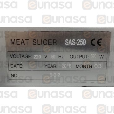 Meat Slicer Ø250mm 320W 230V Anodized