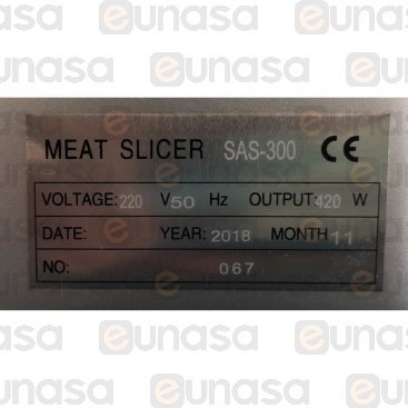 Meat Slicer Ø300mm 420W 230V Anodized