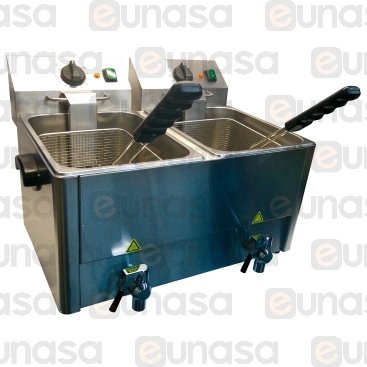 Electric Fryer 8+8L 2x3250W 230V With Tap Eco