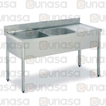 Sink W/FRAME 1400x600mm 2T Right Hand Drainer
