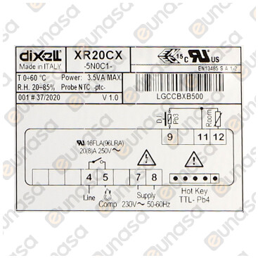 1 Relay Digital Thermostat 230V XR20CX 5N0C1