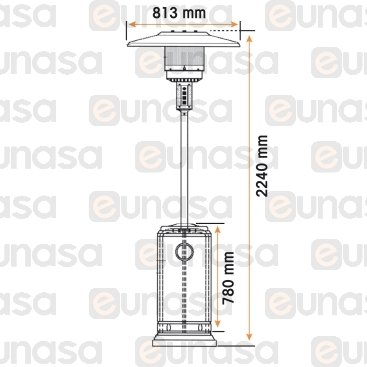 St Steel Outdoor Gas Patio Heater With Wheels