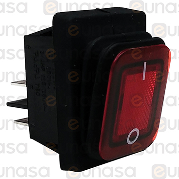 Interruptor Rojo 230V 16A 30x22mm