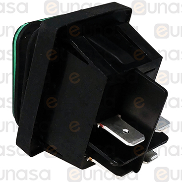 Green Switch 30x22mm 230V With Protector 16A