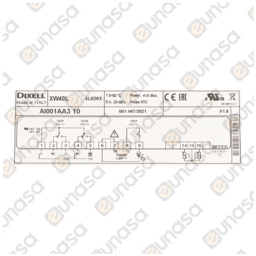 3 Relays Digital Thermostat 230V XW40L-5L0D8-