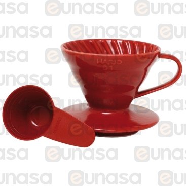 Red Ceramic V60 Drip Cone 1-2 Cups
