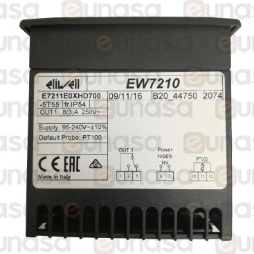 1 Relay Digital Thermostat 230V Ew 7210 PT100