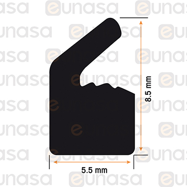 Burlete Tapa Envasadora 5,5x8,5mm (1 metro)