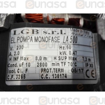 Pompe De Lavage 230V 50Hz 0.47kW LA500