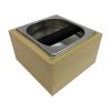 Wooden And St Steel Knock Box 170x160x120mm