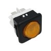 Amber Switch With Round Button 230V 25x25mm