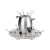 6 People St Steel Fondue With Glass Stand