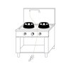 Cocina Wok Gas 2 Fuegos Con Mueble + Grifo