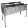 St Steel Double Sink With Frame 1400x700mm