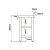2 Shelves Wall Worktable 1600x600x850mm