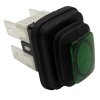 Green Luminous Switch 13x19mm  230V